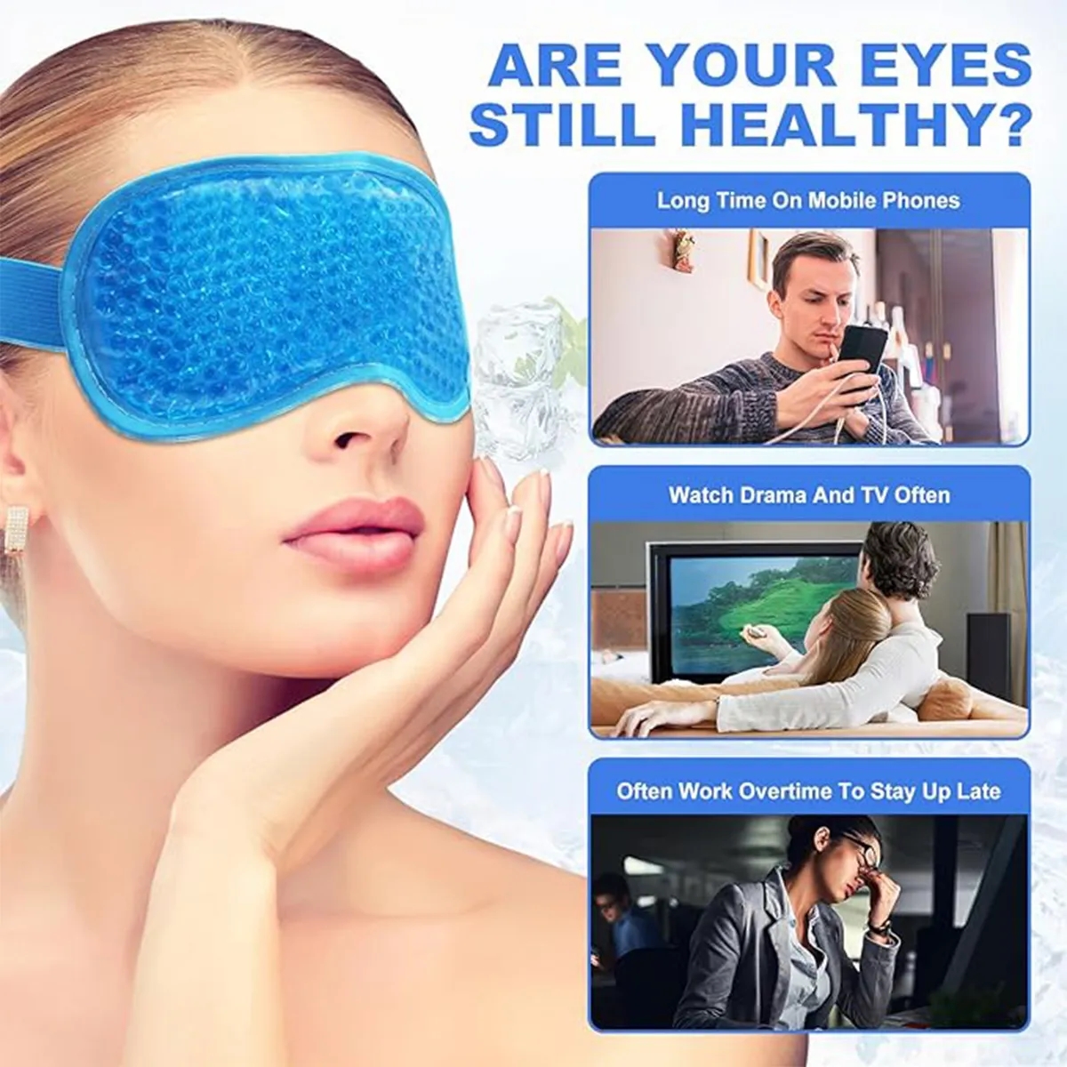 Unisex Sleeping Relaxing Stretchable Cooling Gel Eye Mask 2