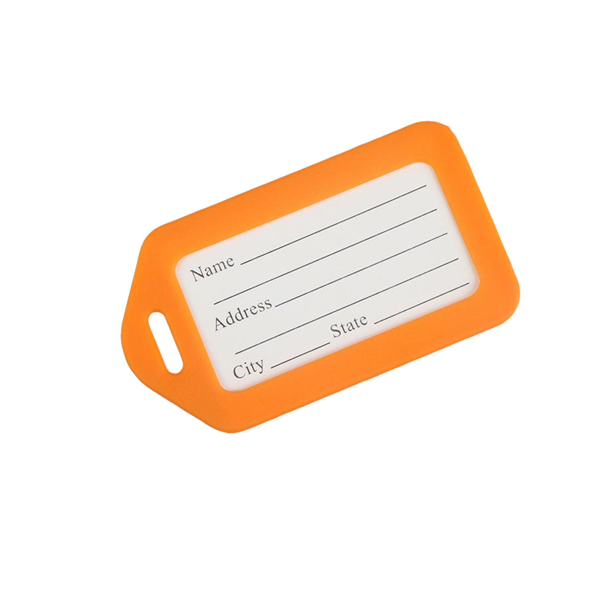 Rigid Plastic Luggage Tag With Steel Cable 3.4 x 2 4