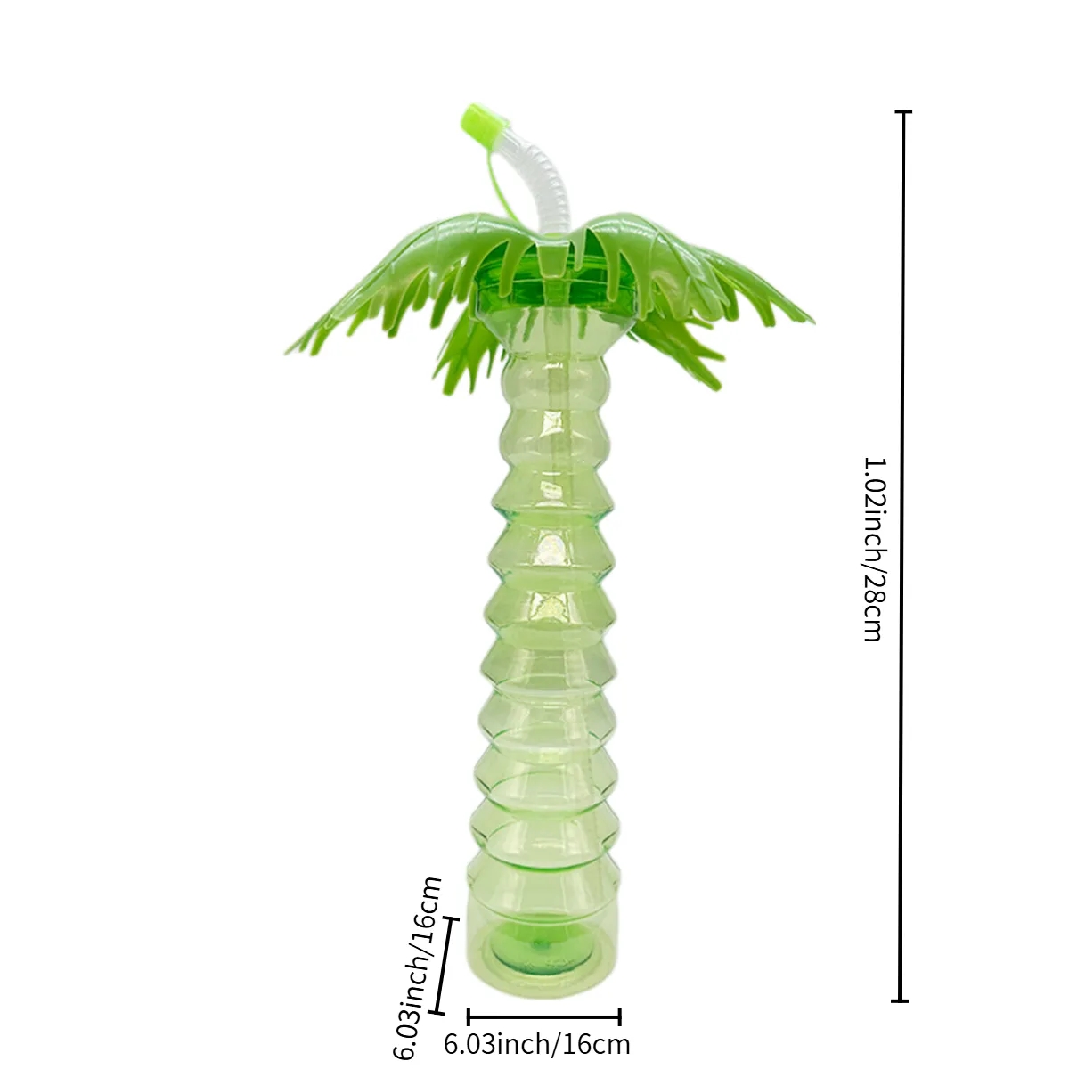Palm Tree Novelty Tumbler with Straw for Tropical Drinks 7