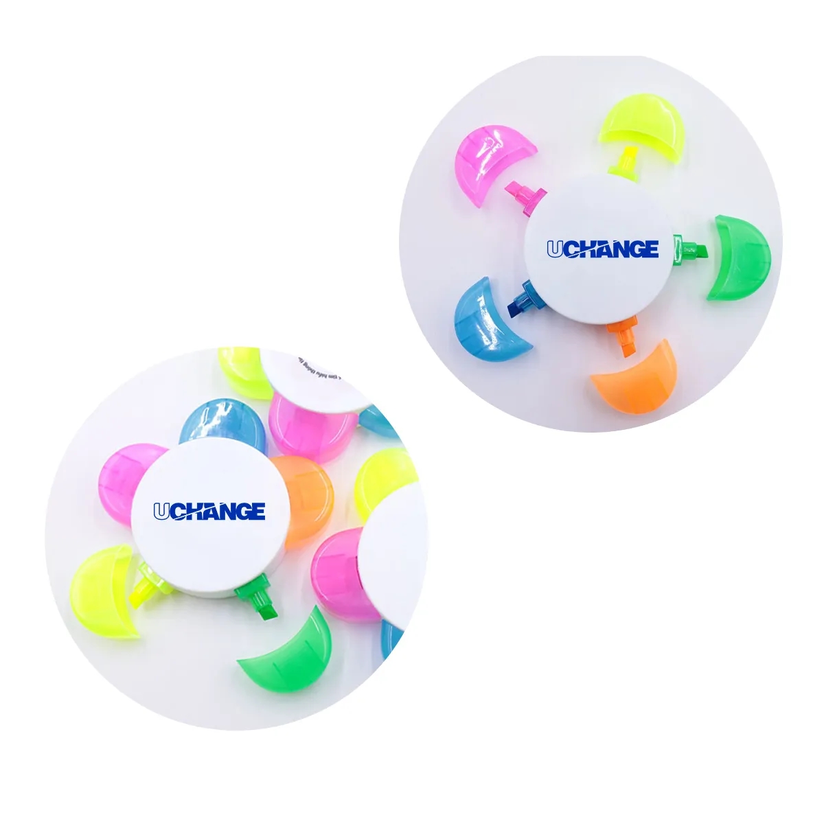 Five Color Hub Highlighter Set With Neon Tips 3