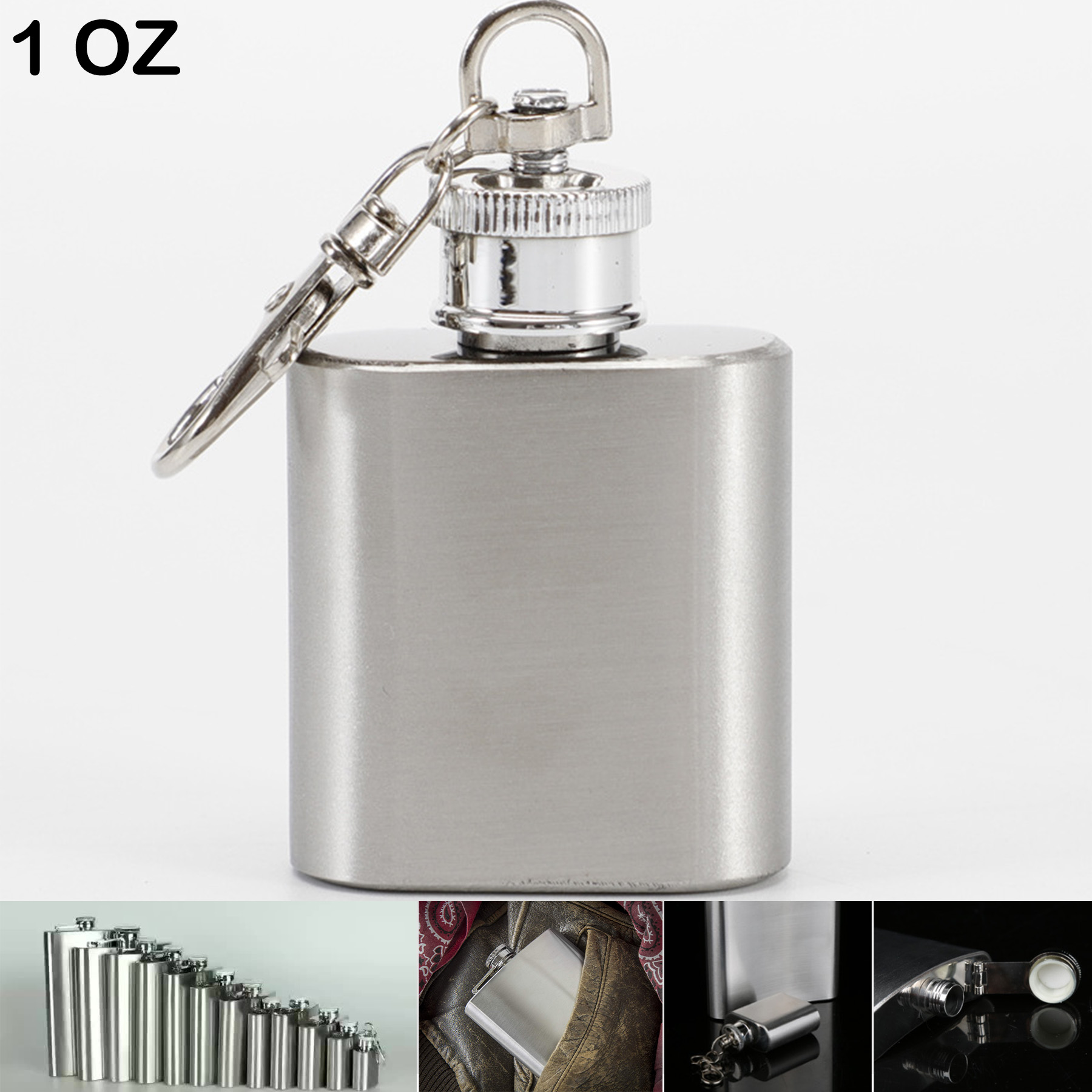 1oz 28ml Stainless Steel Hip Flask 2