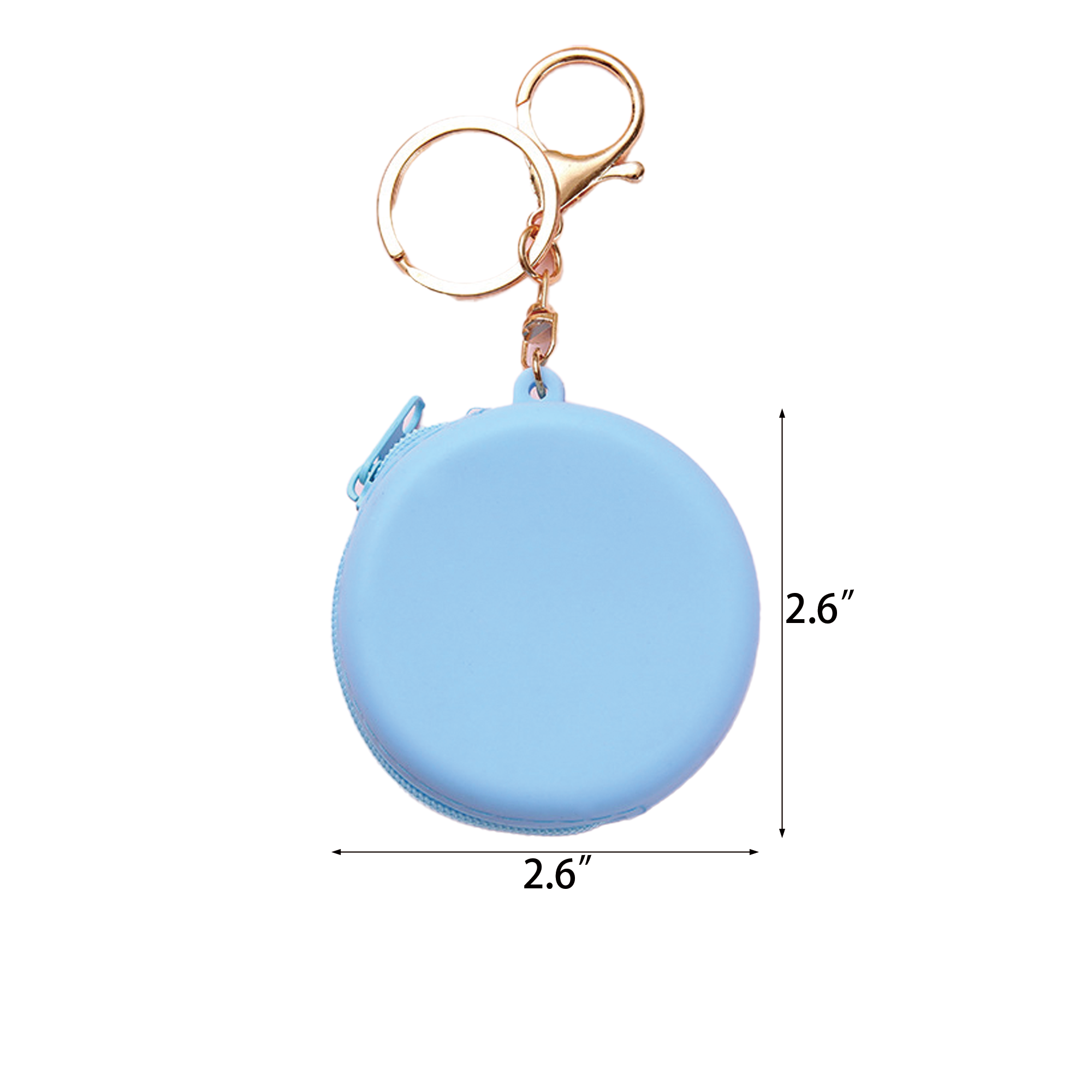 Mini Round Zipper Silicone Coin Purse Earphone Bag Keychain 1