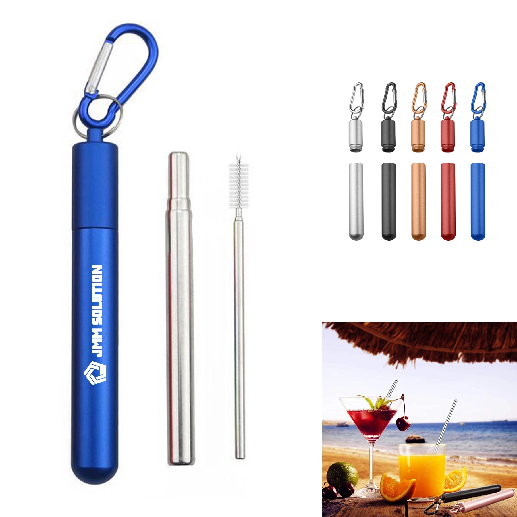 Collapsible Reusable Metal Straws 1