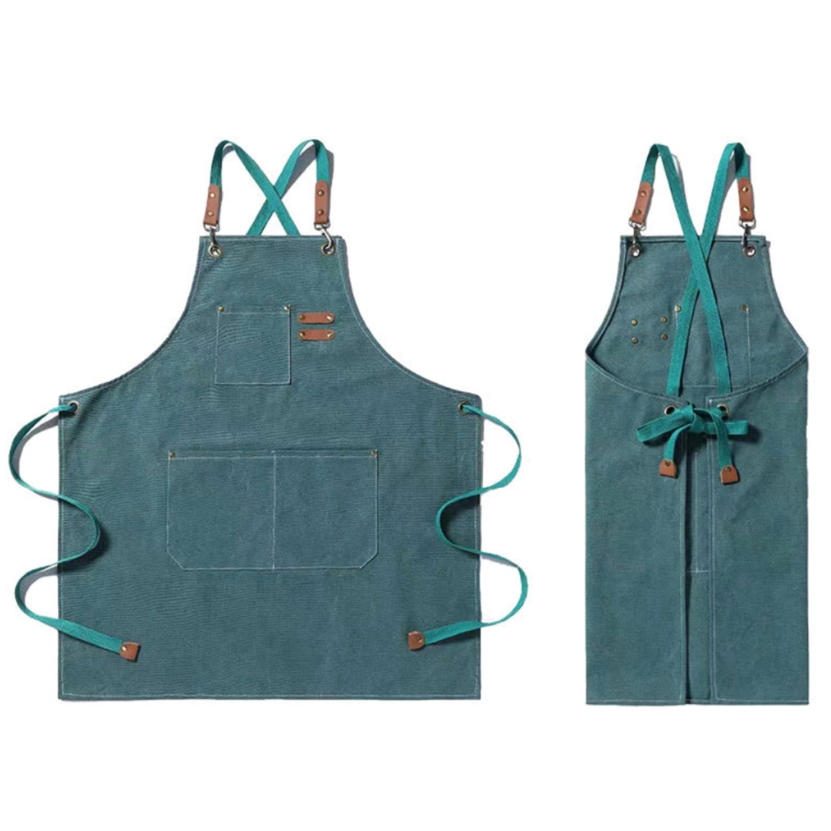 Denim Aprons with Cross Back Adjustable Straps 3