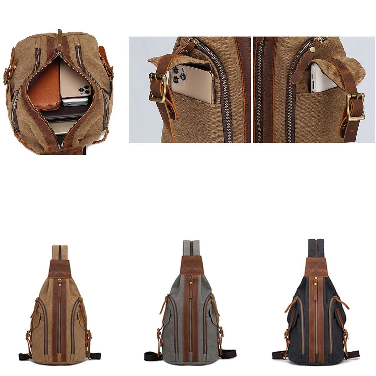 Multifunctional Canvas Shoulder Ccross Body Bag 5