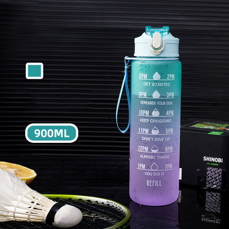 Color Changing 32oz Sport Motivational Water Bottle w/Straw & Time Marker 2