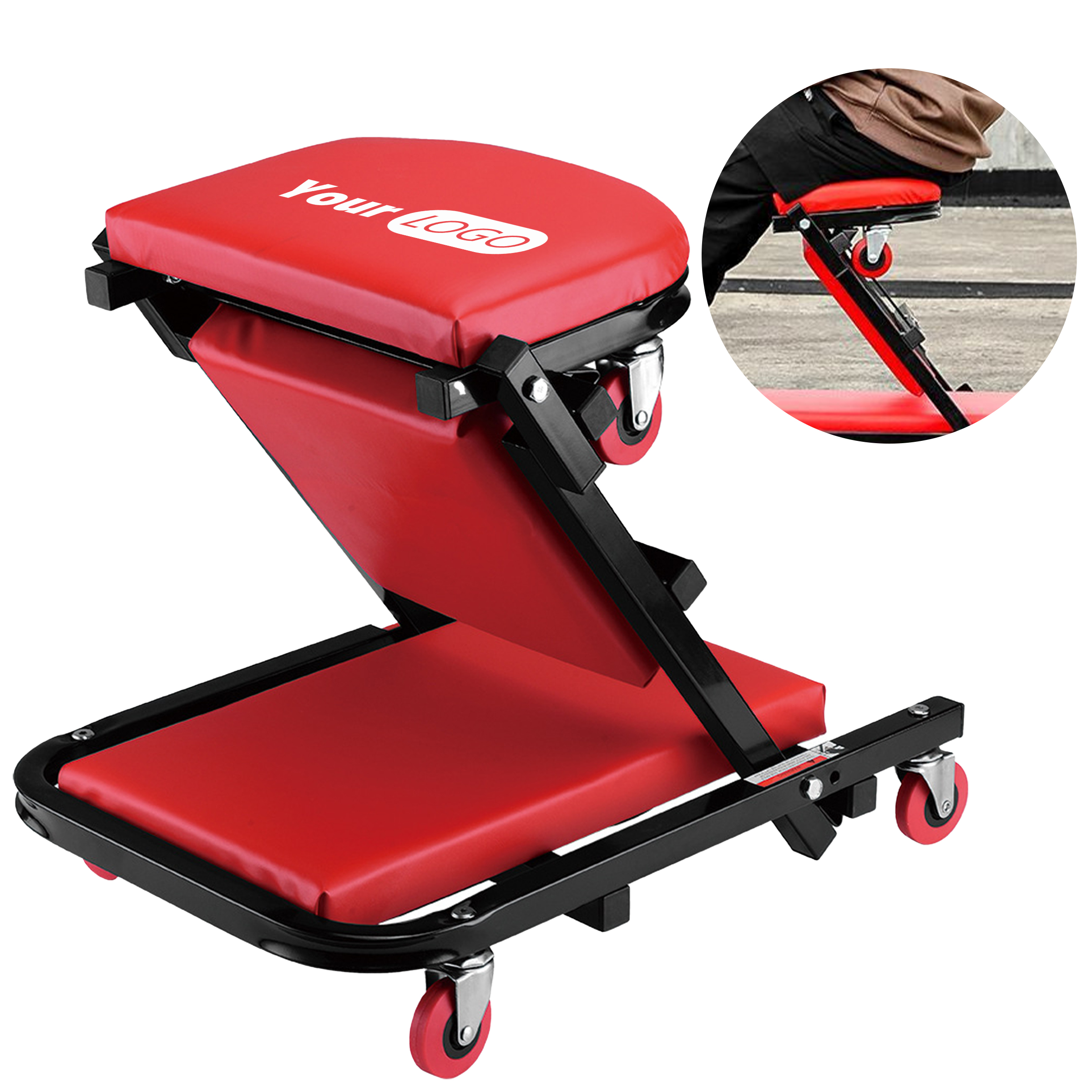 Metal Thickened Folding Car Repair Crawling Seat 2
