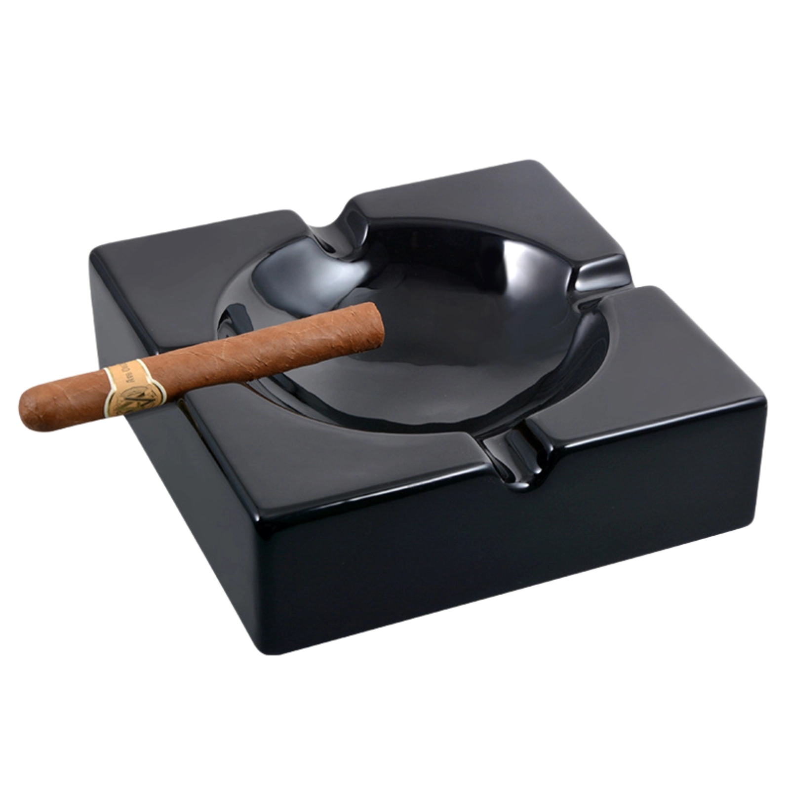 Ceramic Ashtray With Cigar Holder 3
