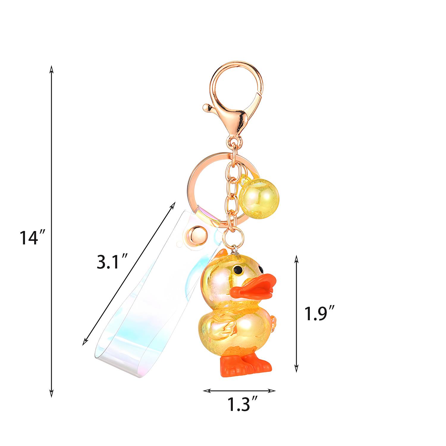 Cute and colorful acrylic duck keychain 2