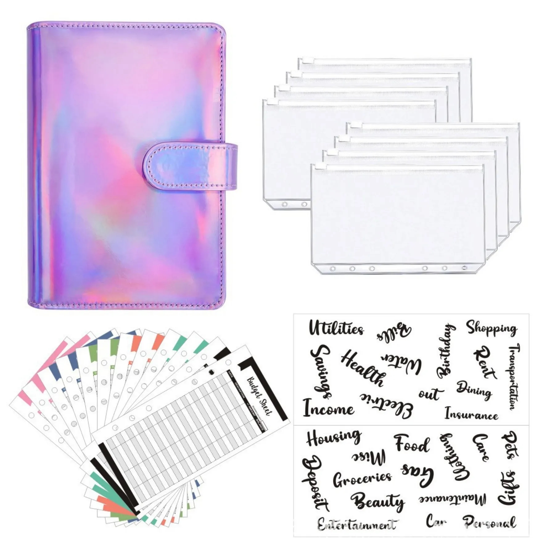 A6 PU Leather Binder Budget Planner 17