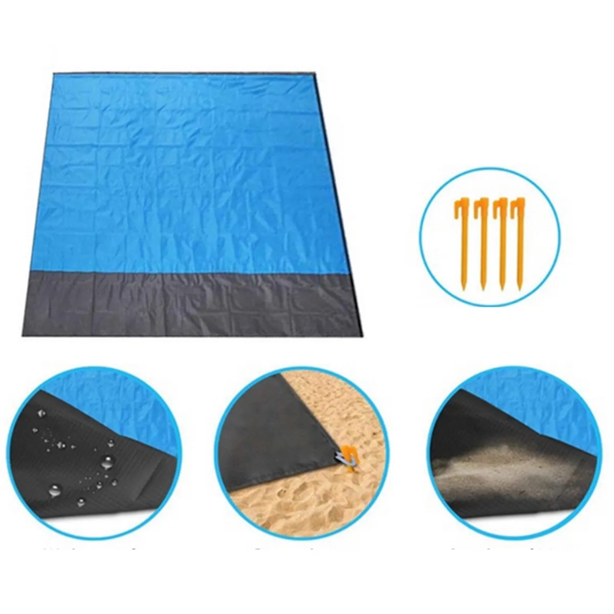 Waterproof Outdoor Picnic Blanket Camping Mat Stakes 6