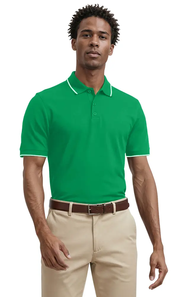 Men's Striped Trim Value Wicking Polo 9