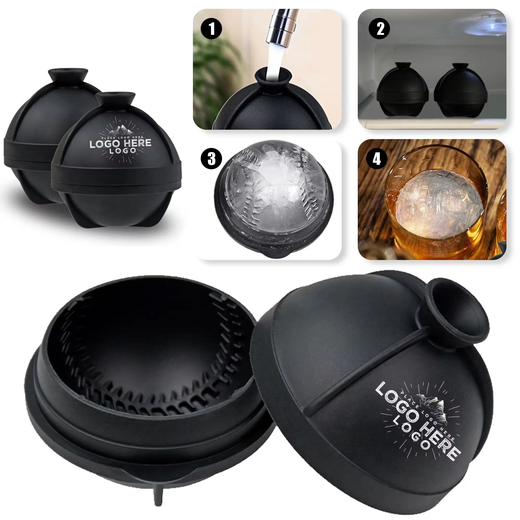 2.5" Baseball Ice Ball Cube Mold 4