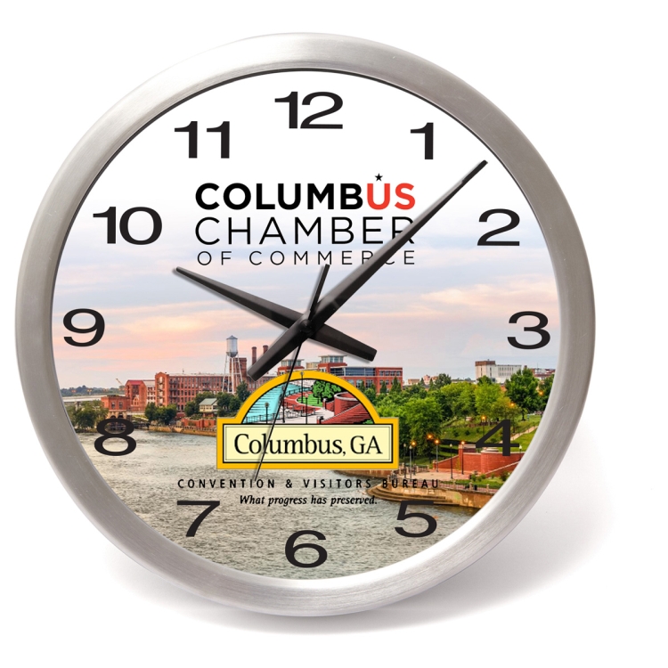 "Bridge" 14" Brushed Metal Wall Clock 7