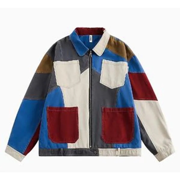 Custom Unisex Spring Fashion Color Block Windbreaker 2