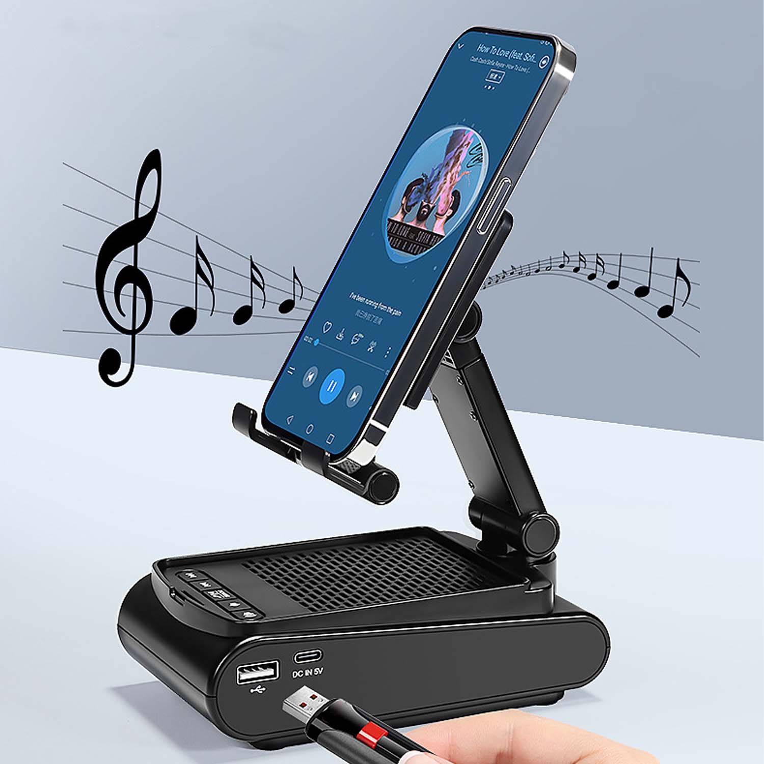 Multifunctional Cell Phone Stand W/ Wireless Speaker 4