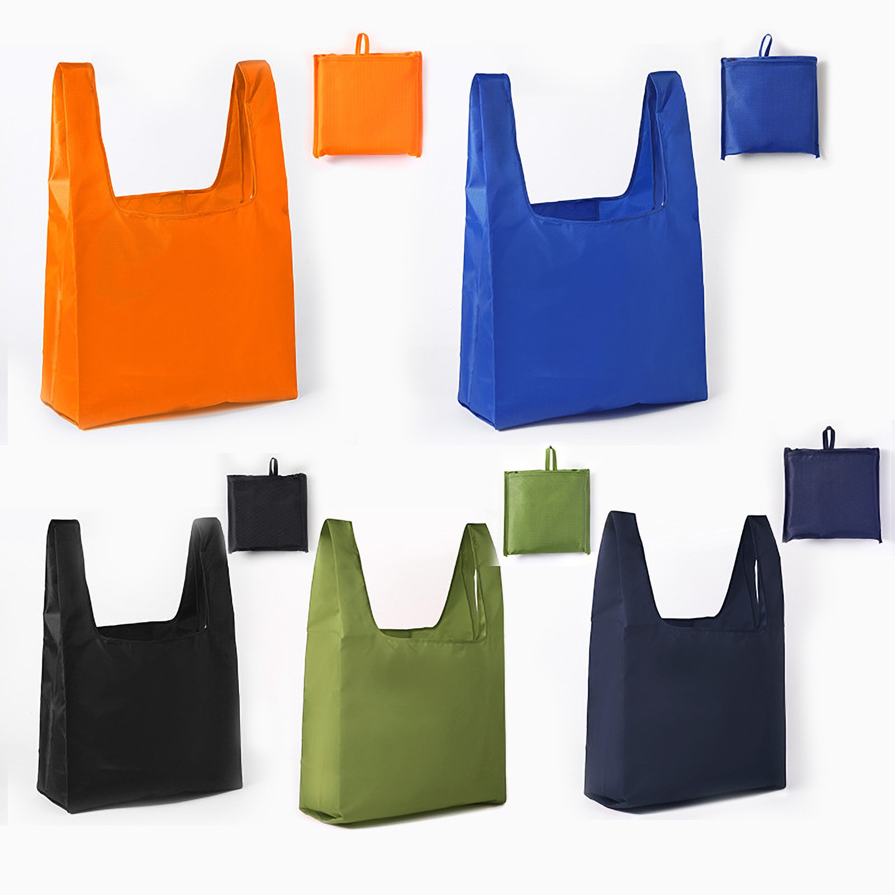 Reusable Shopping Bags Foldable Nylon Tote Bags 2