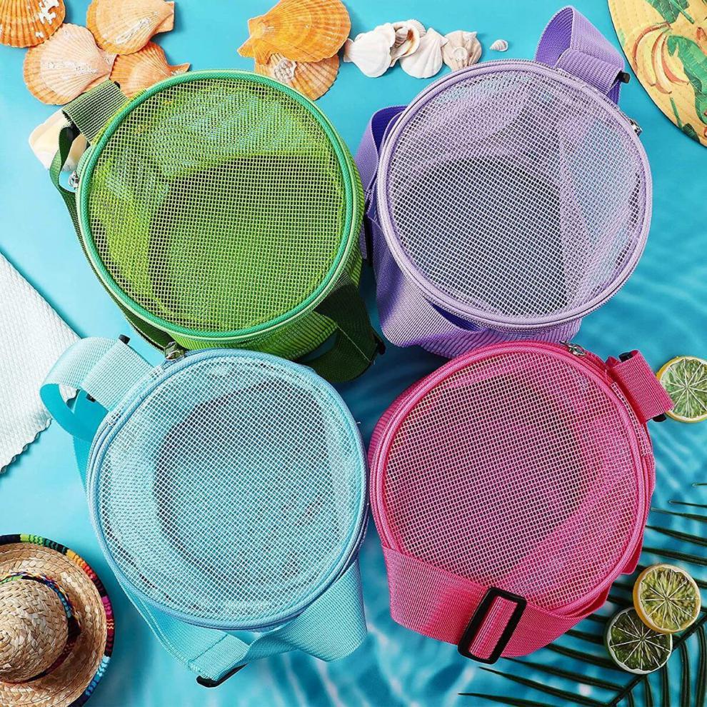 Cylindrical Mesh Tote Shell Bags 7
