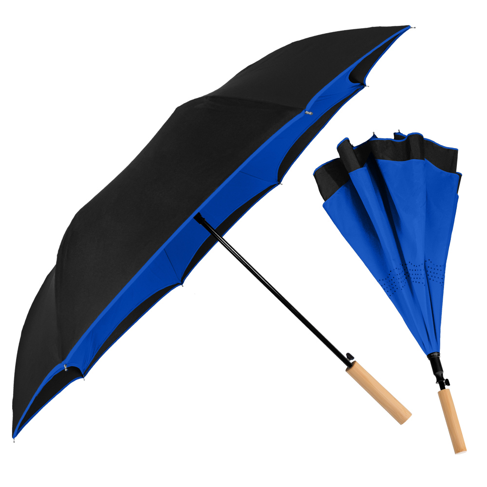 Eco-Friendly - The Enviro Inversa Inverted Umbrella - Recycled Materials/Bamboo Handle 5
