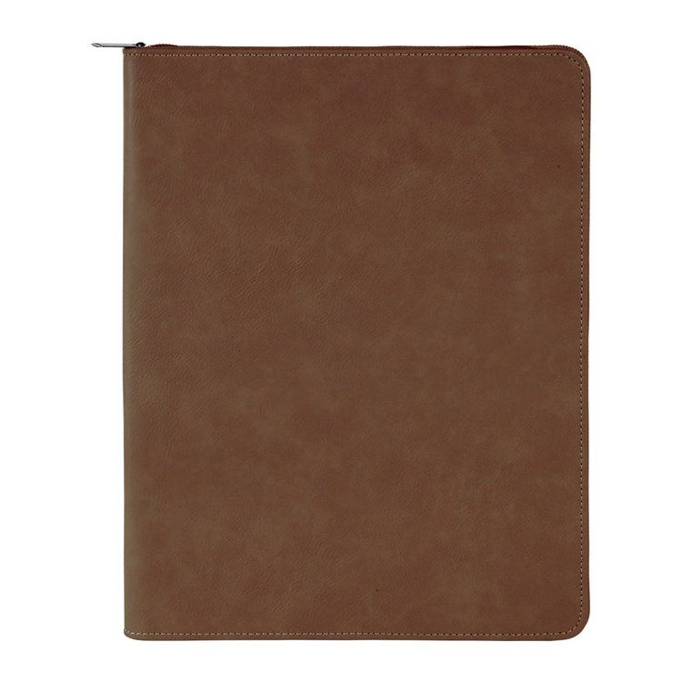 9" x 12" Leatherette Dark Brown Portfolio with Zipper 7
