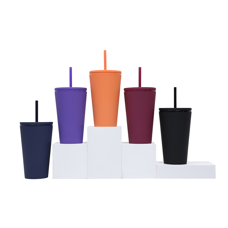 Customized double-layer straw plastic cup 6