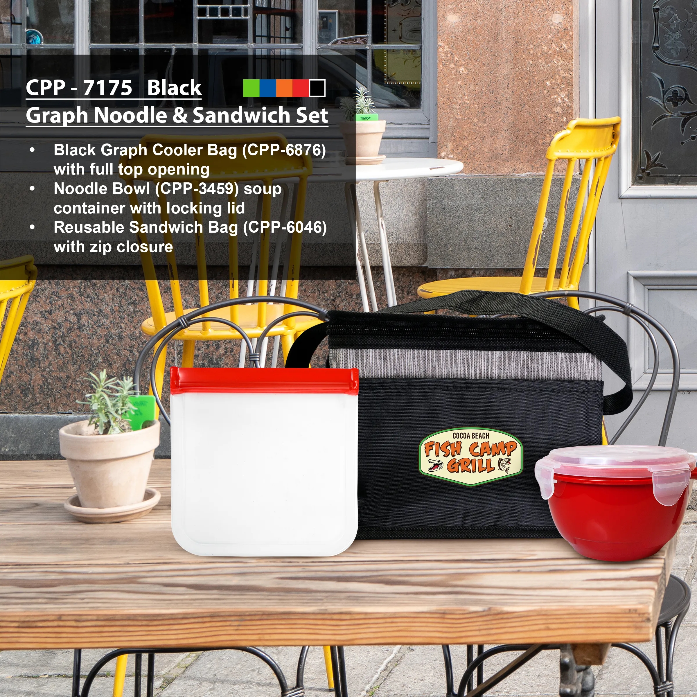 Black Graph Noodle & Sandwich Set 4