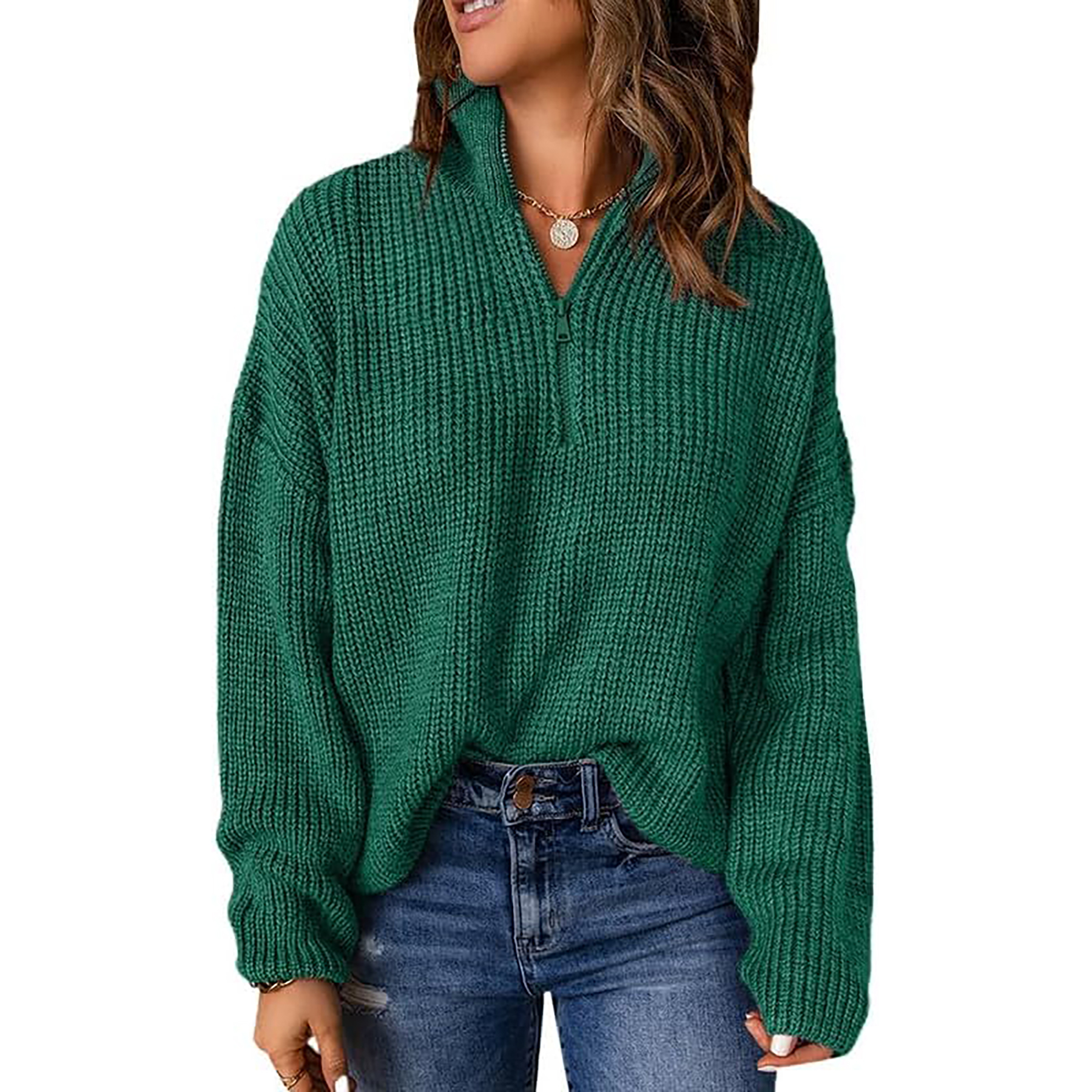 Women's 1/4 Zip Pullover Sweater 10