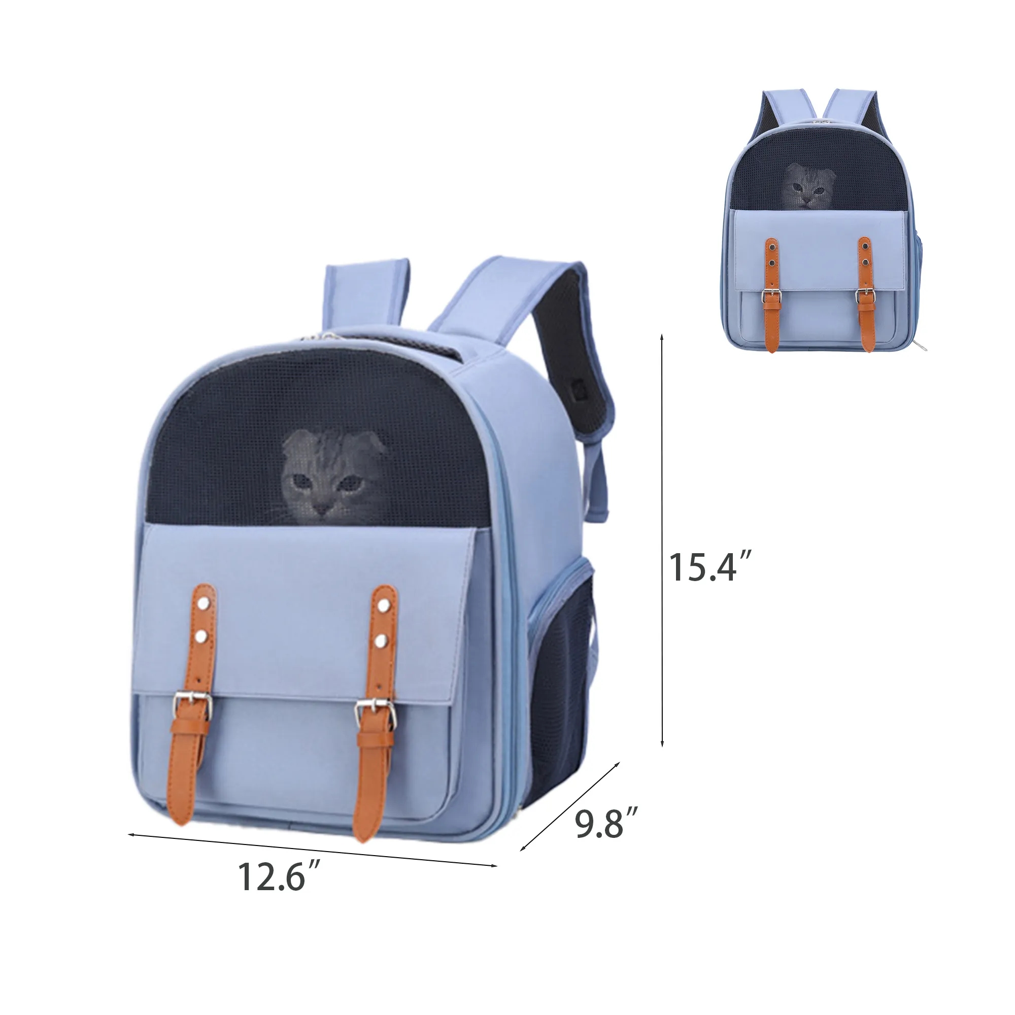 Custom Pet Carrier Backpack with Logo - Mesh Window 4