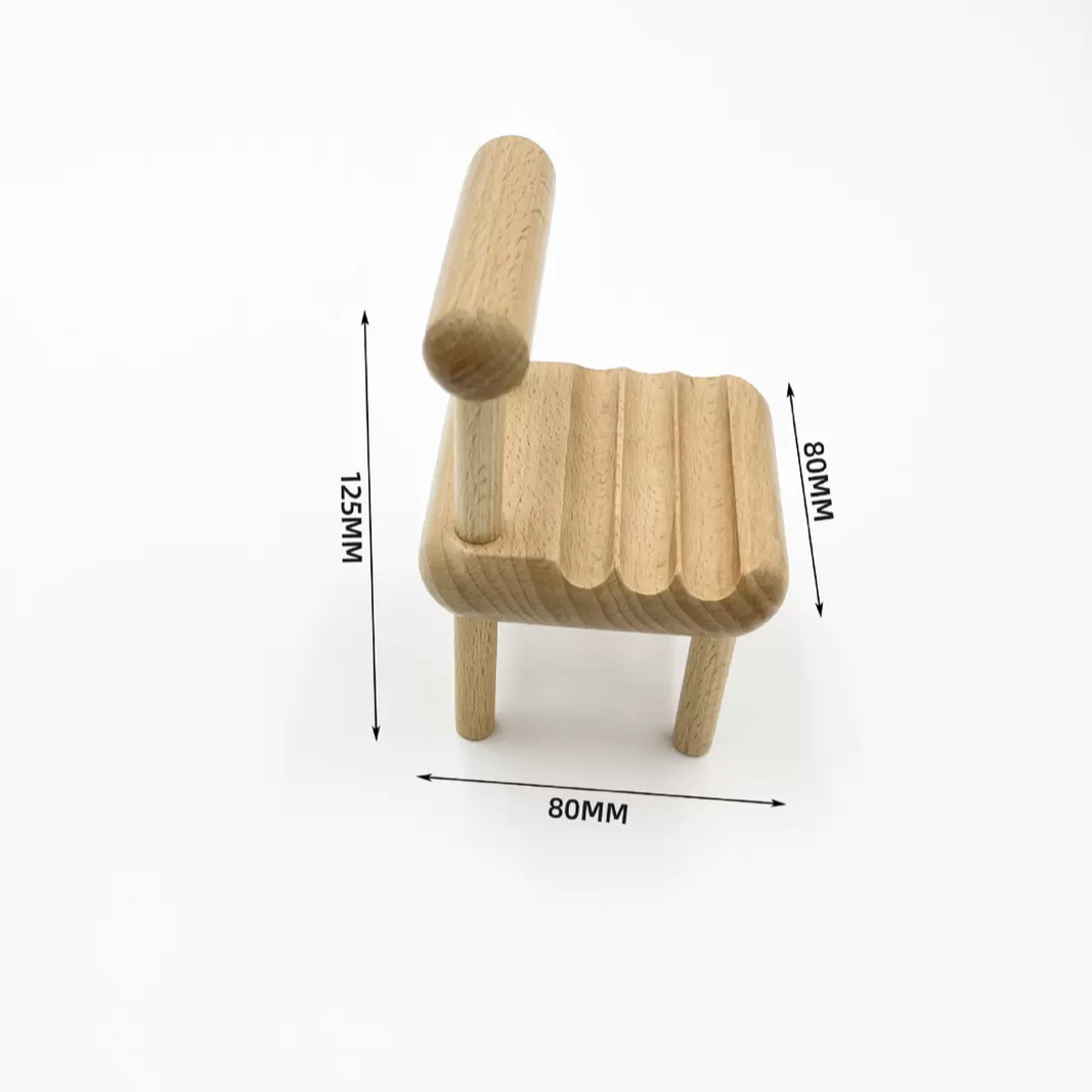 Wood Chair Phone Stand 3