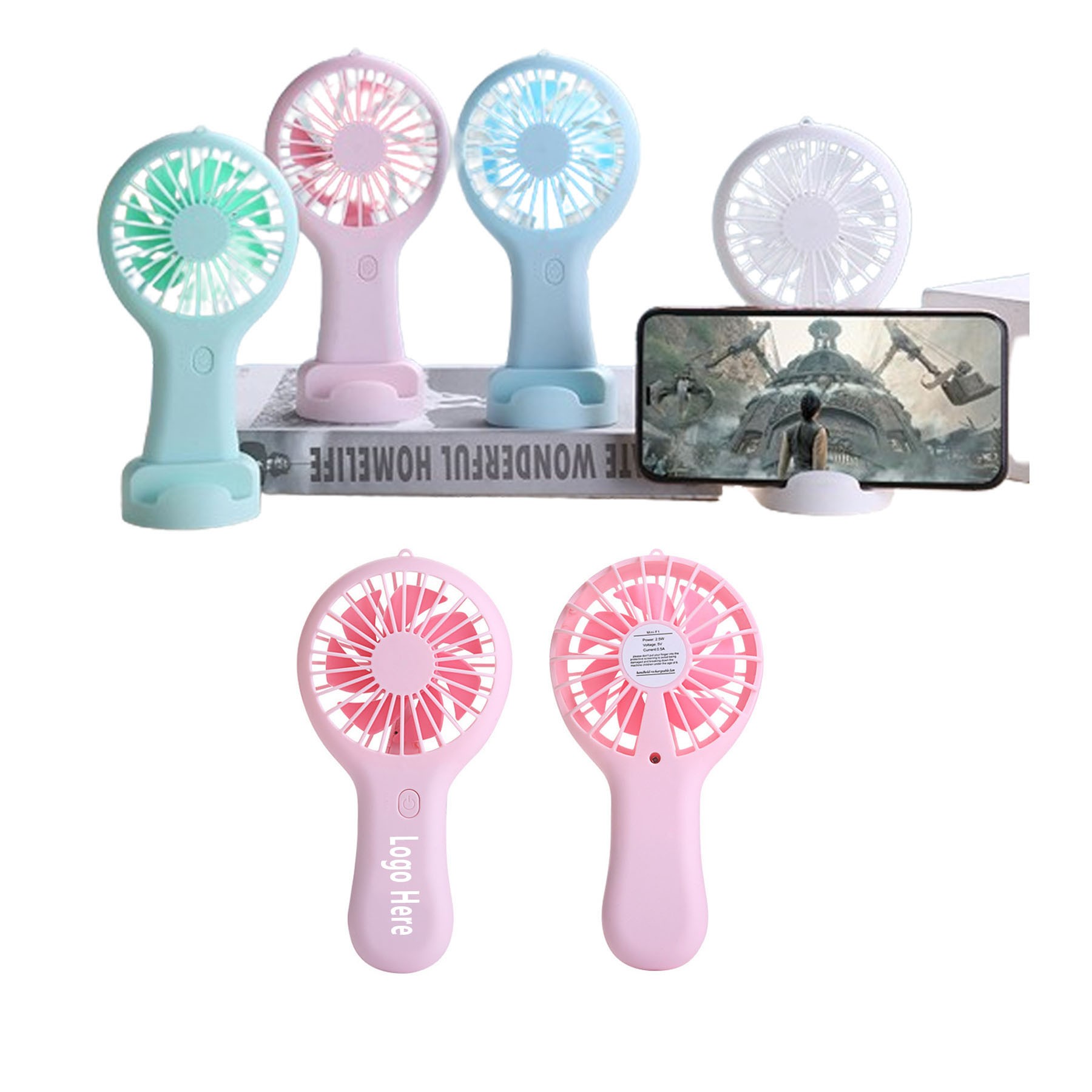 USB Rechargeable Handheld Pocket Fan