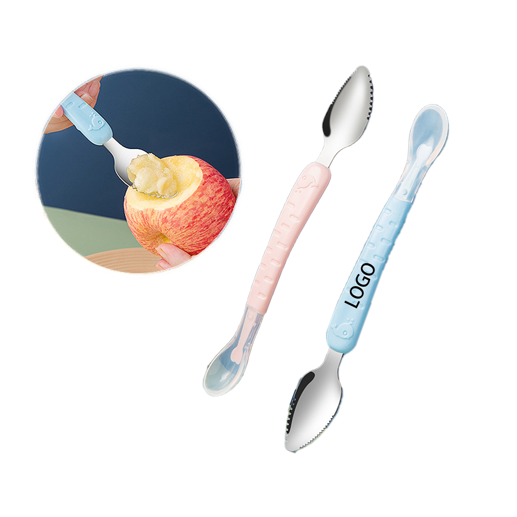 Dual Tip Baby Spoon - Silicone Feed & Fruit Prep 2