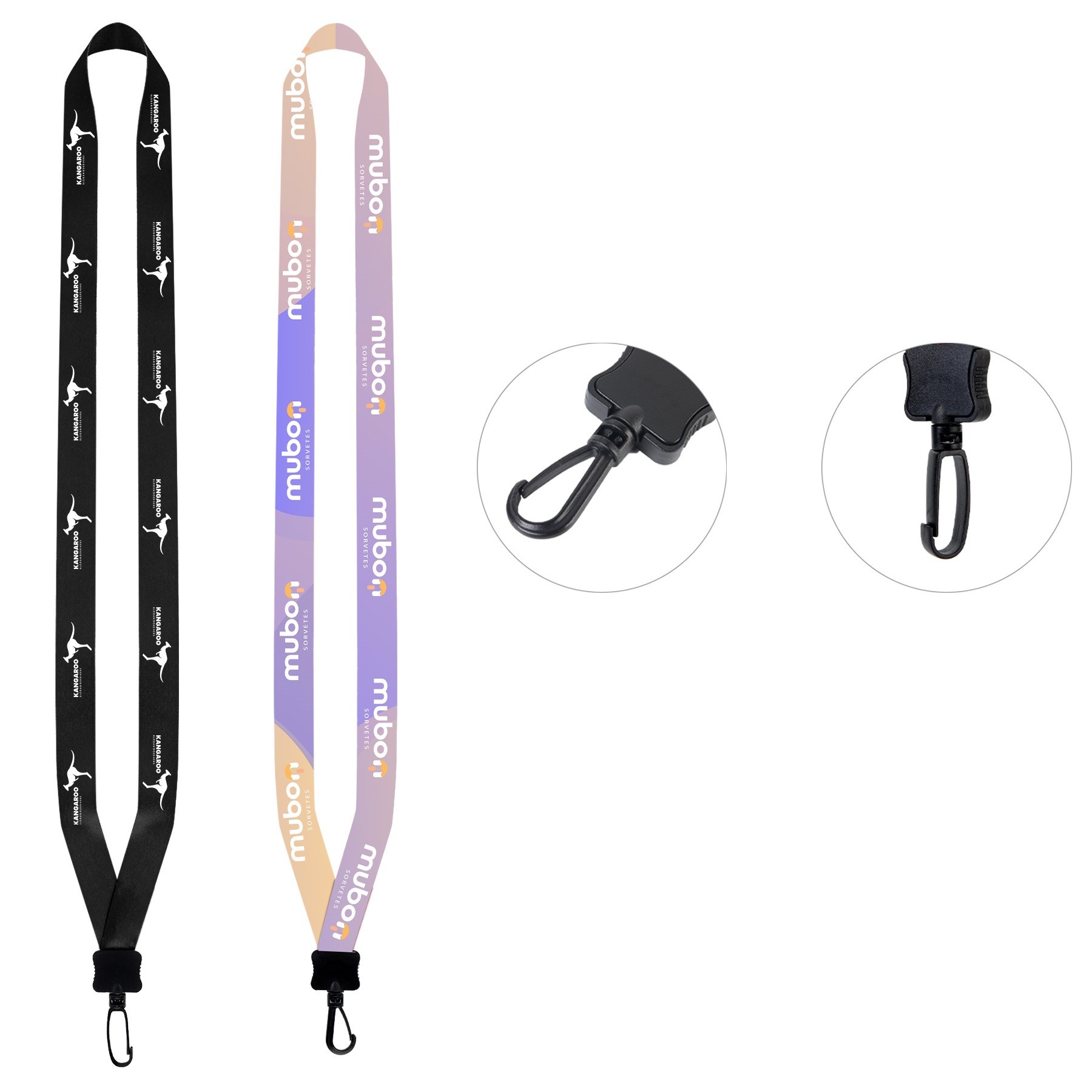 Lanyard With Clamshell and Swivel J Hook 2