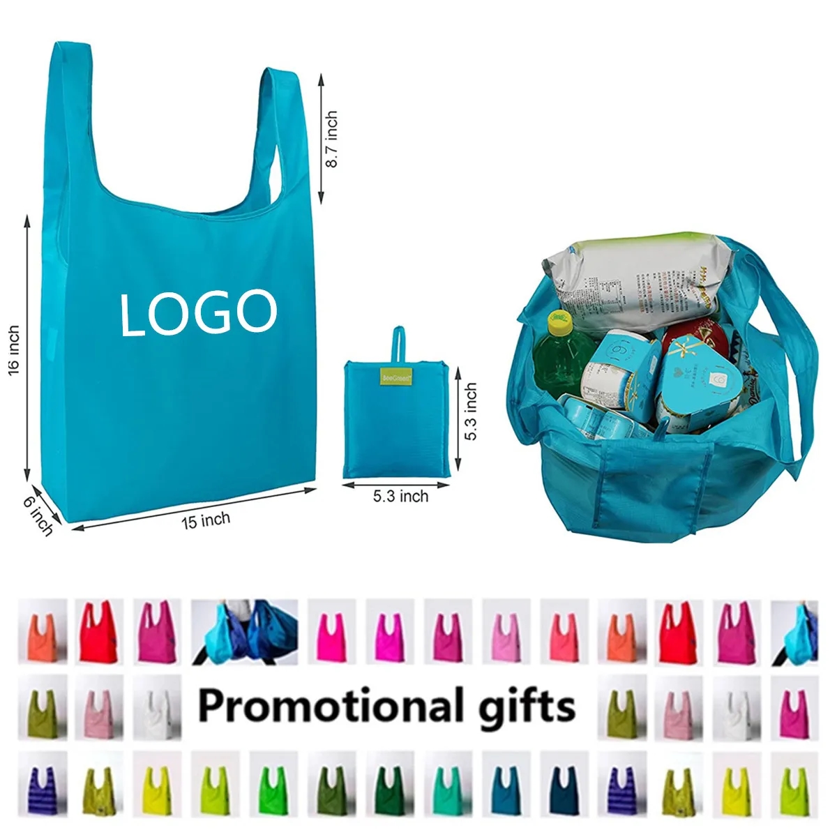 Reusable Grocery Tote Bags With Pouch 7