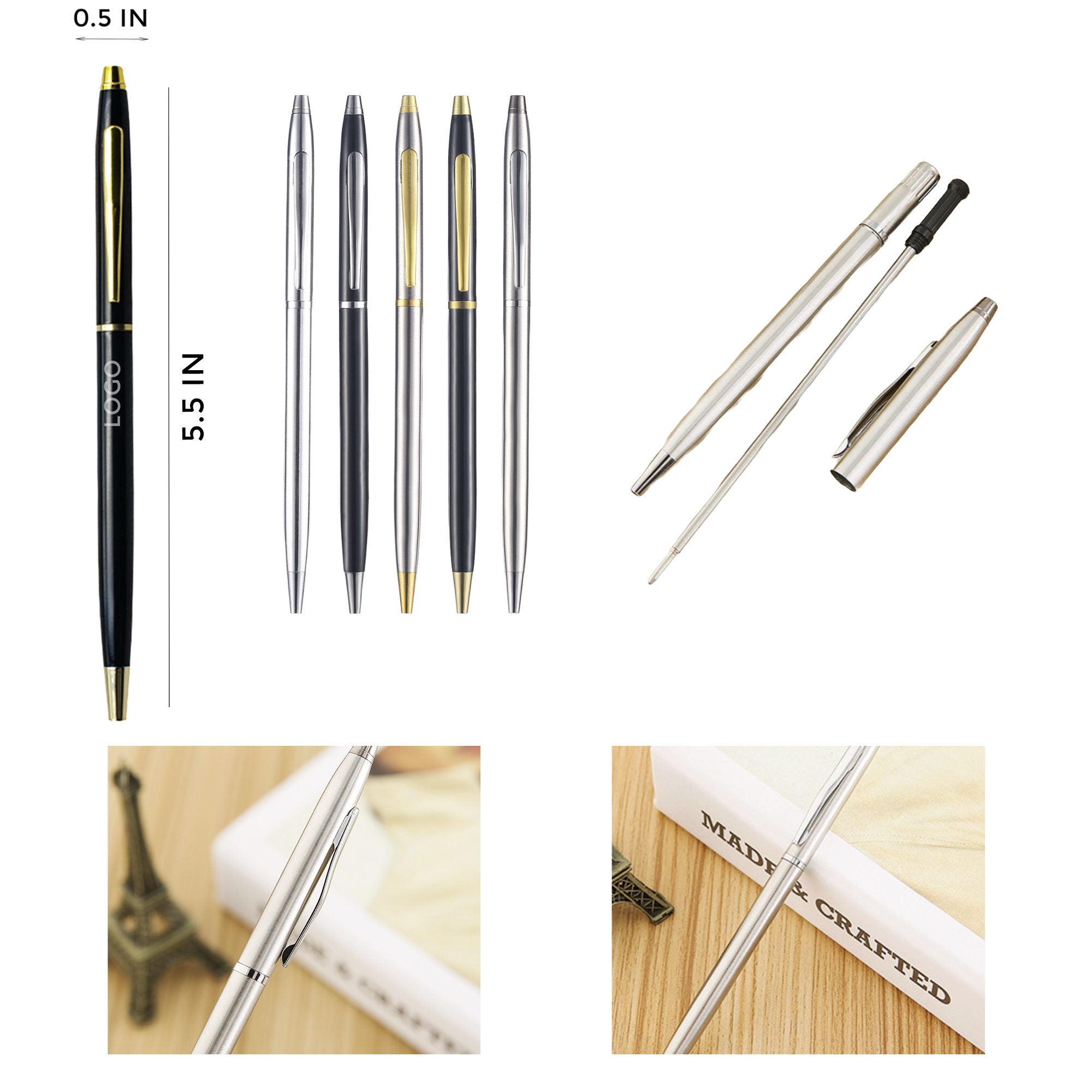 MOQ 10 PCS Stylish Metal Twist Action Pen 2