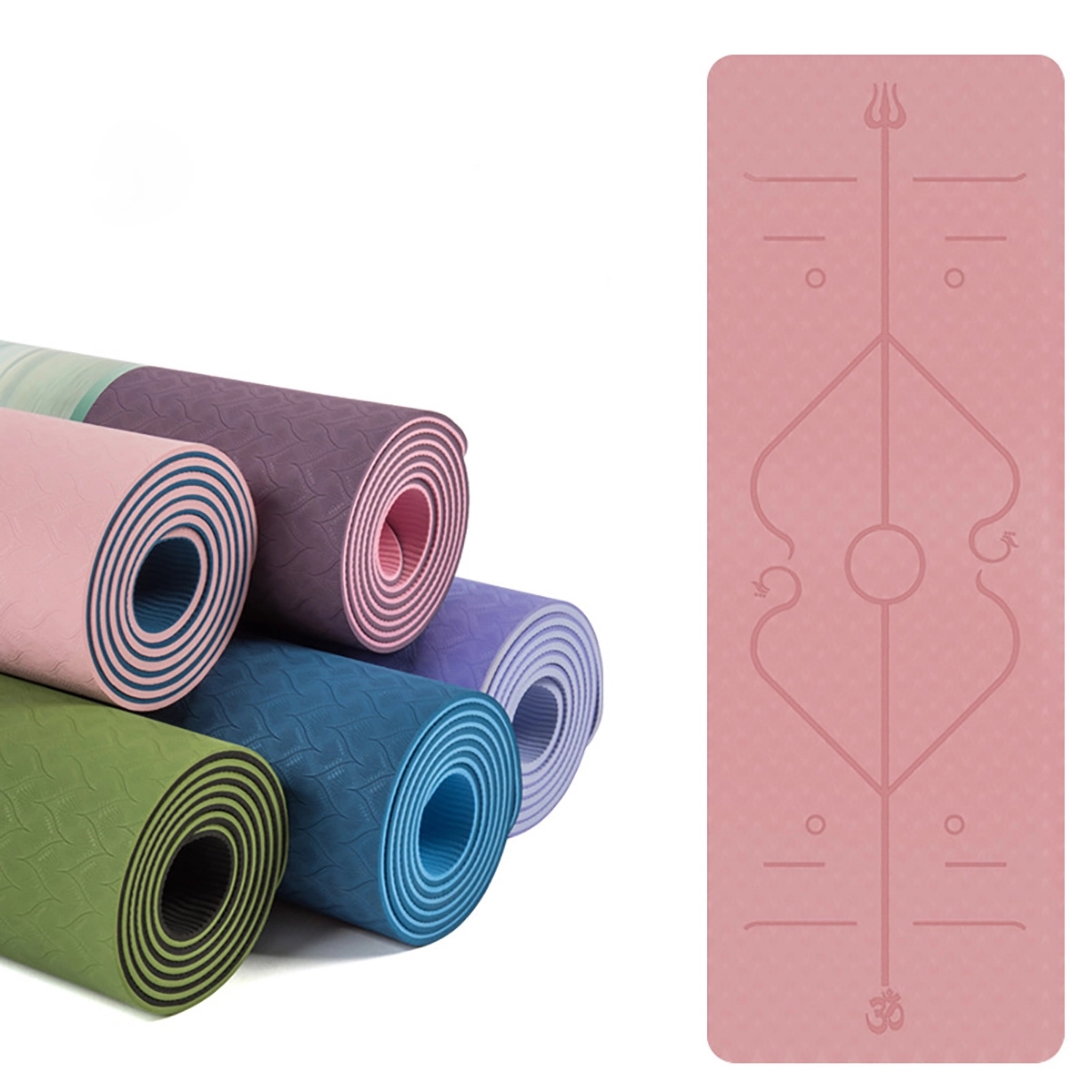 Tpe Yoga Mat With Two-Color Body Line 1