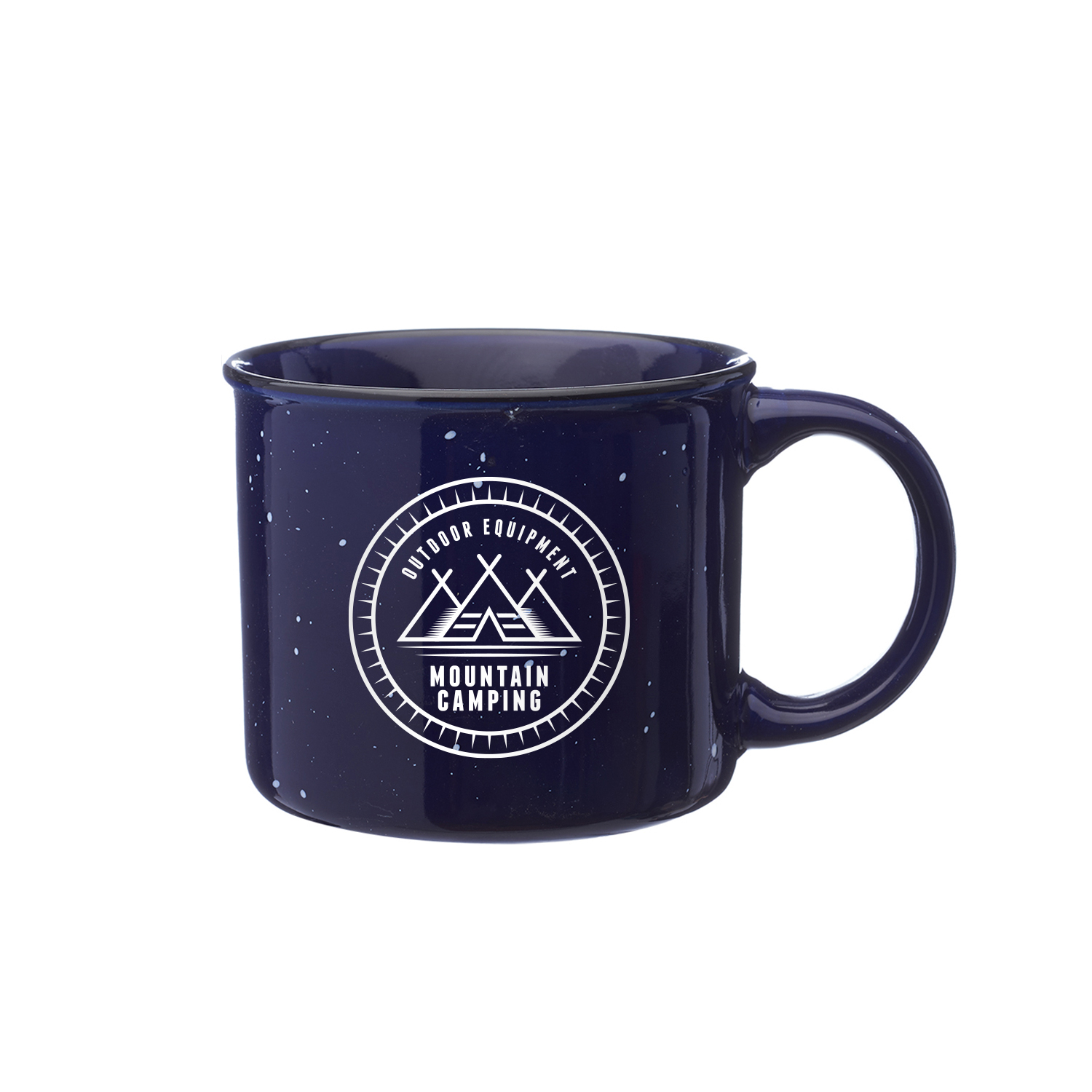 13 oz. Ceramic Campfire Custom Coffee Mug (1 Color Imprint) 4