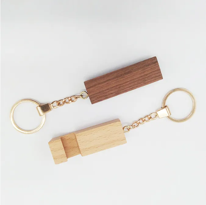 Wood Phone Stand With Key Chain 4