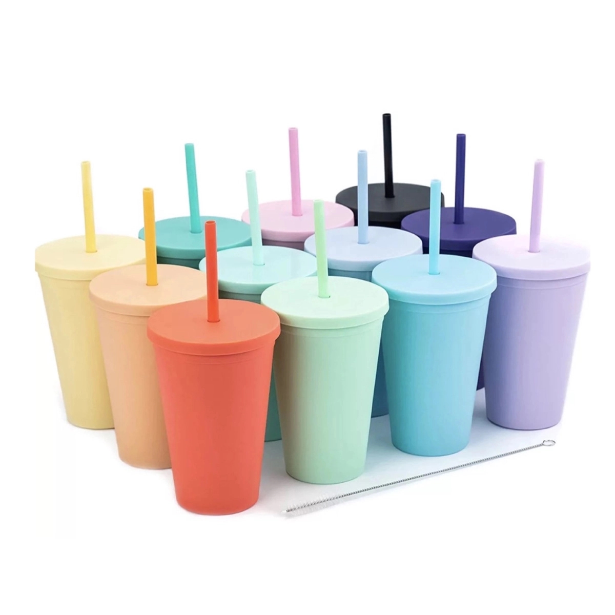 16Oz Double-Walled Tumbler With Straw 3