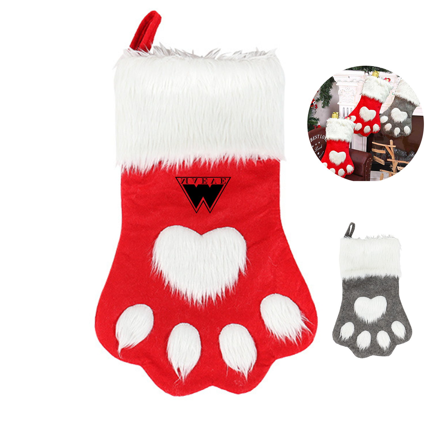 Dog Paw Christmas Gift Bag 2