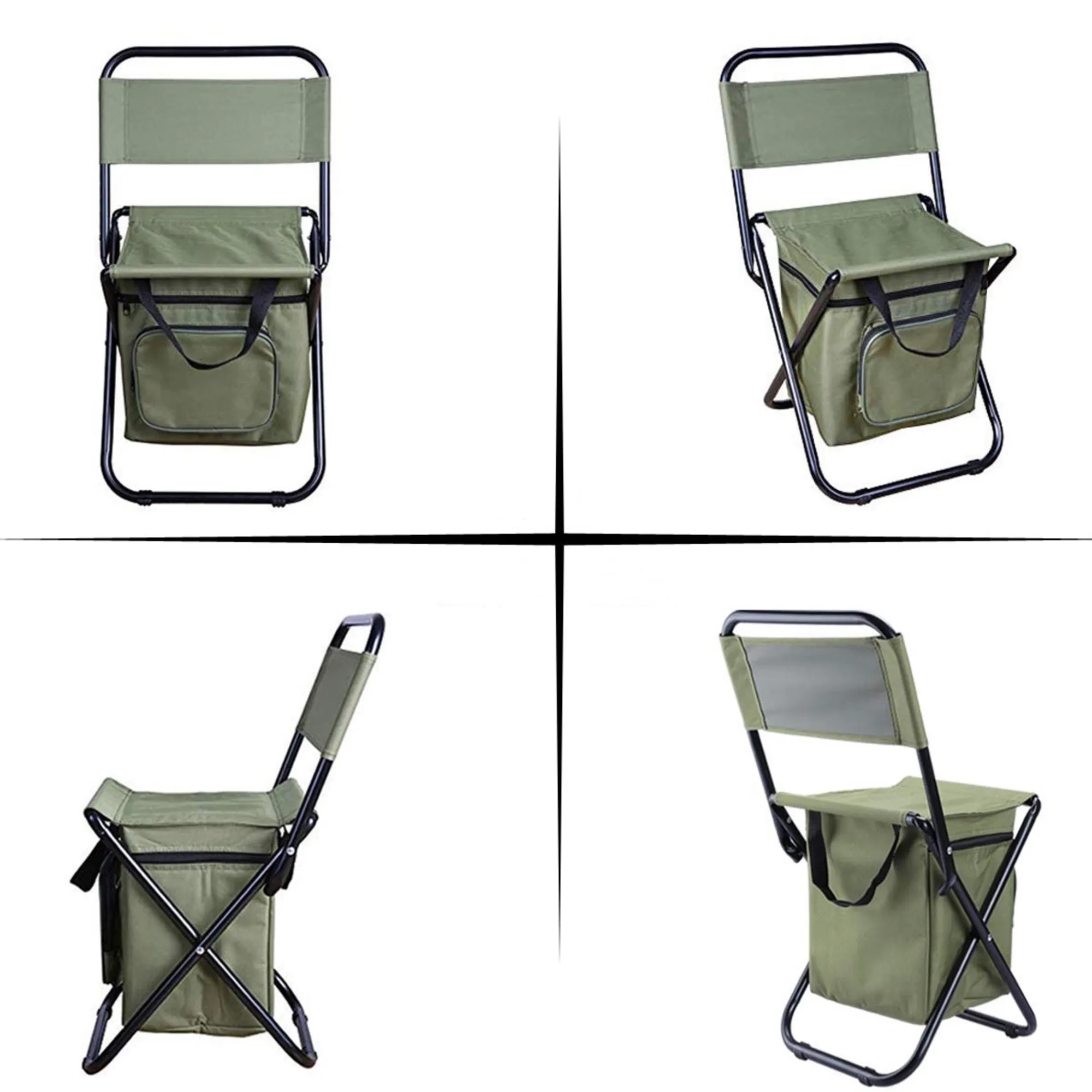 Folding Stool Backpack Insulated Cooler Bag 6