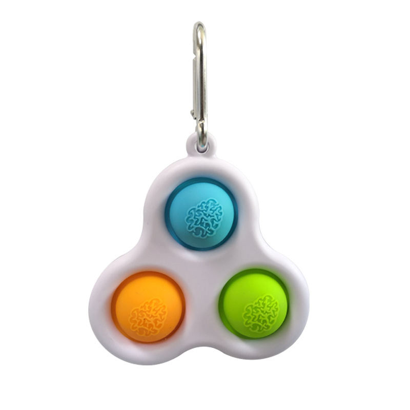 Triangle Shape Simple Dimple Fidget Toy w/ Keychain 8