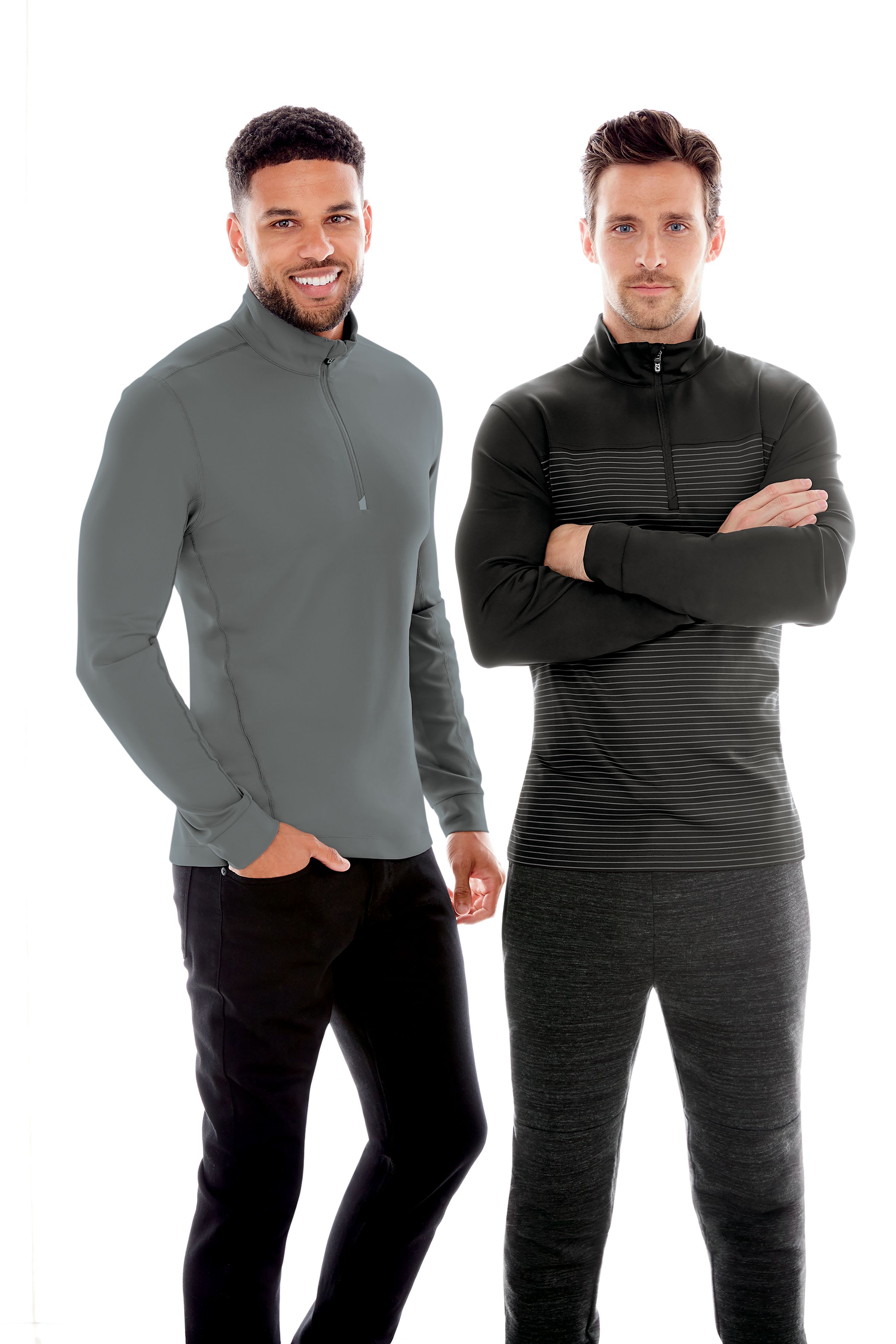 Traverse Stretch Eco Stripe Quarter Zip Mens Pullover