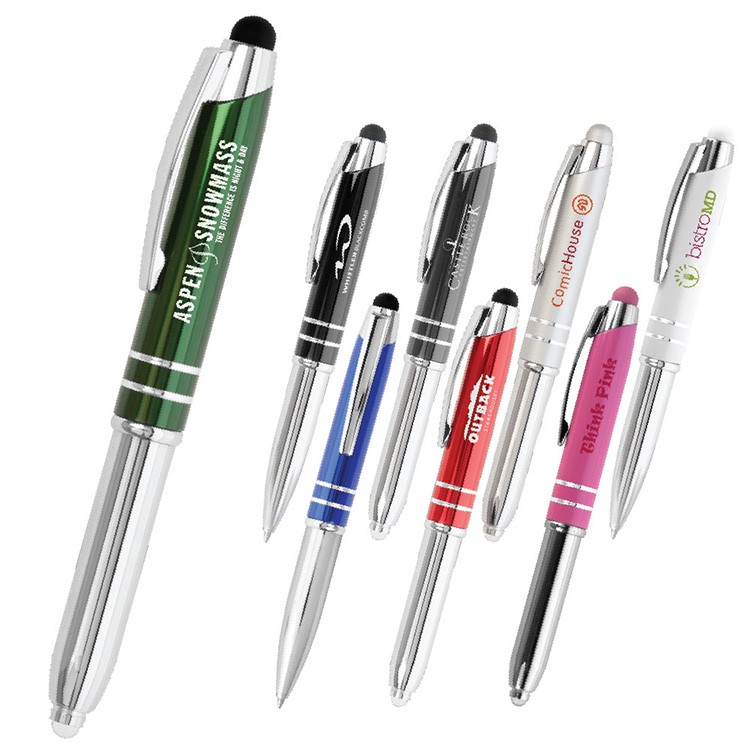 Flasher Metal LED Touch Screen Stylus Ballpoint Pen 2
