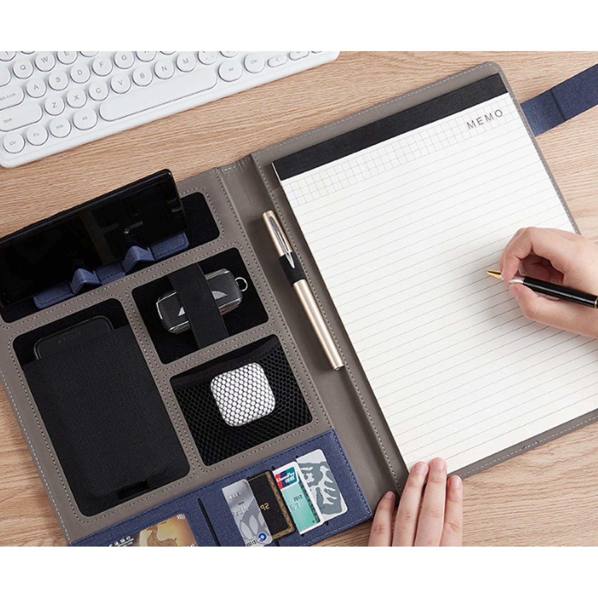 PU Leather Business Notebook with Card Slots and Holder 7
