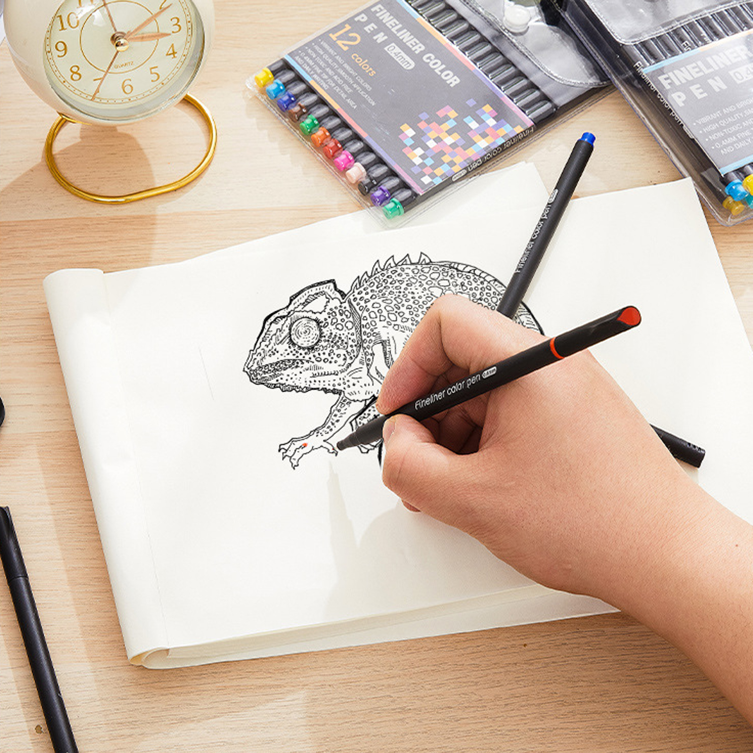 12-Color Fineliner Drawing Pen Set 5