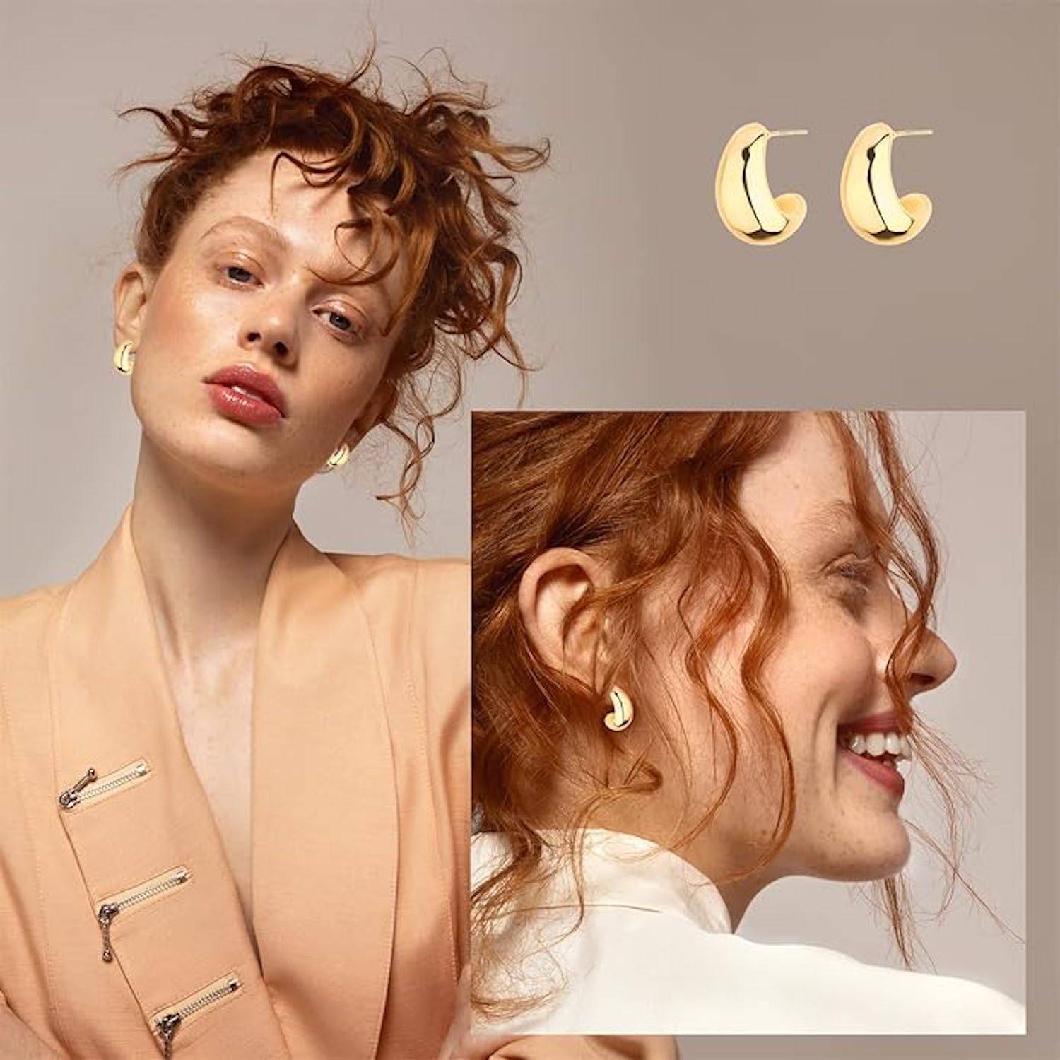 Stainless Steel Gold Hoop Women Earrings 4