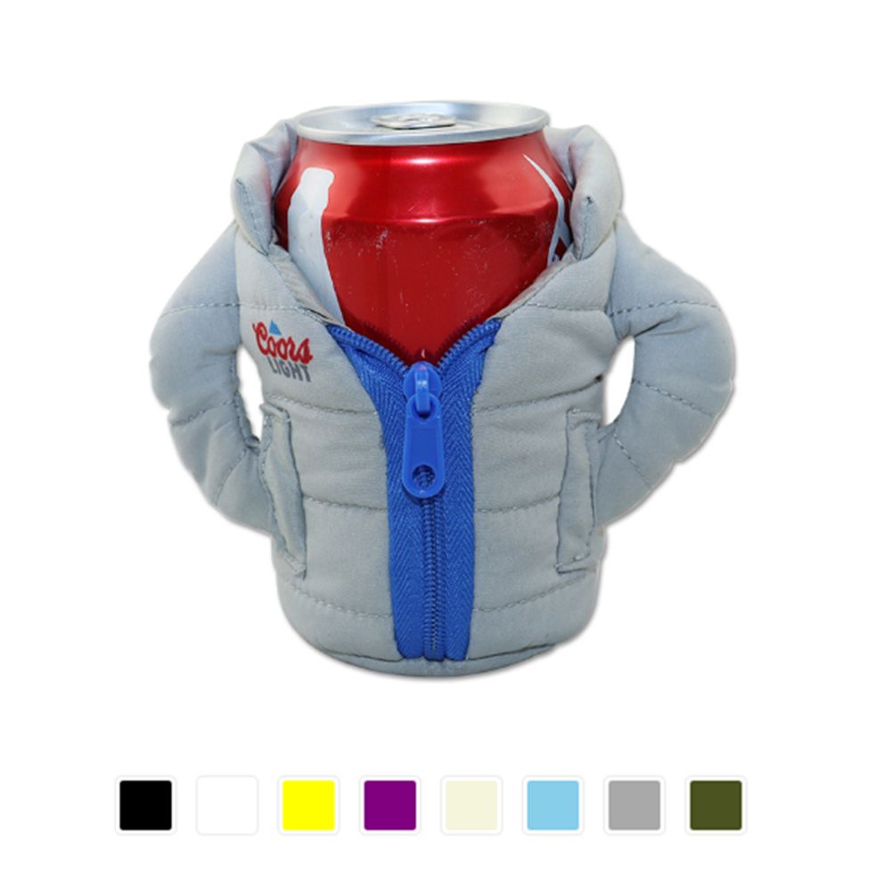 Neoprene Puffy Jacket Can Coolie, custom koozie with logo imprint 3