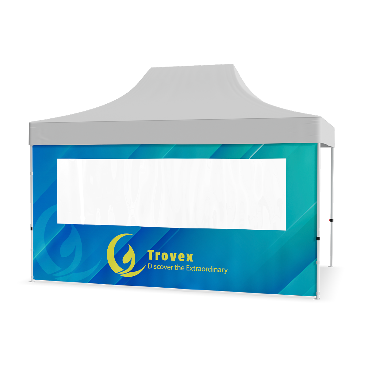 15ft Full Rear Tent Wall Only w/Single Window - 2 Side Imprint 3