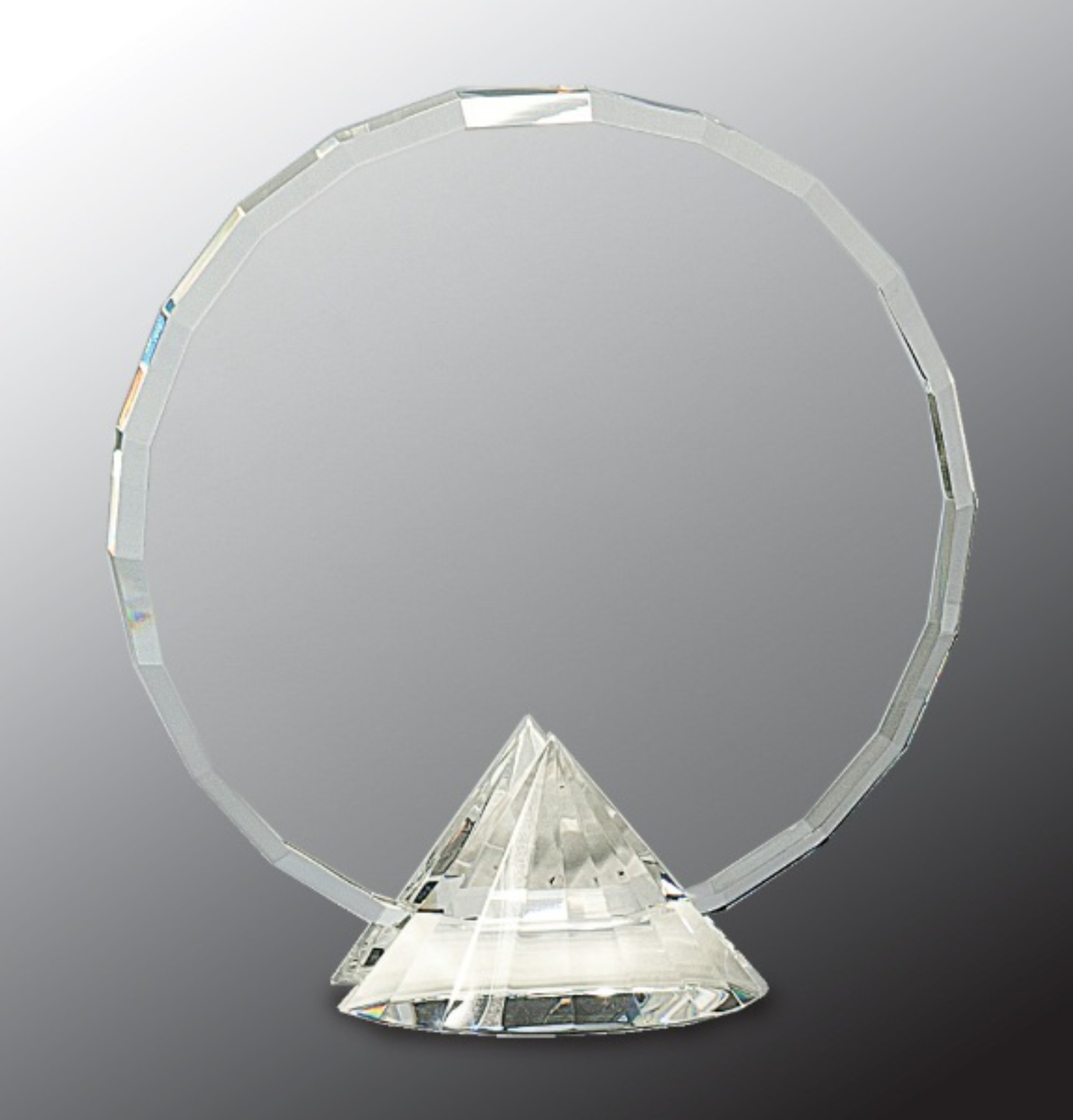 6 1/2" Clear Round Crystal Award on Clear Diamond Base 3
