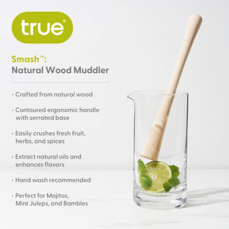 True® Smash™: Natural Wood Muddler 2